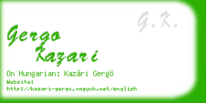 gergo kazari business card