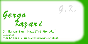 gergo kazari business card